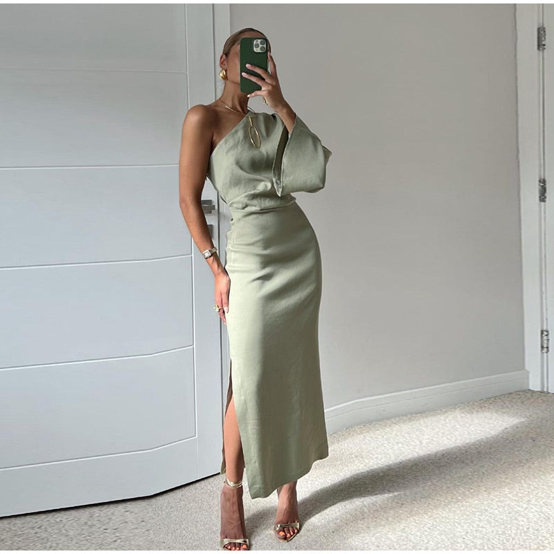 Livia - One-Shoulder Maxi Jurk