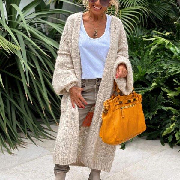 Giulietta - Vintage Oversized Cardigan met "Love & Peace" Bedrukking