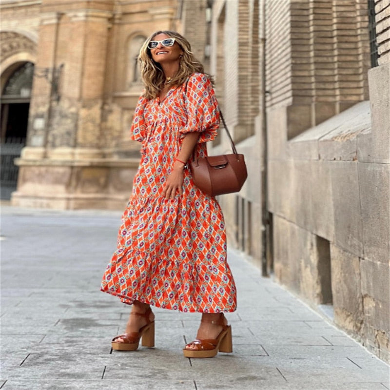 Milena - Retro Print Jurk