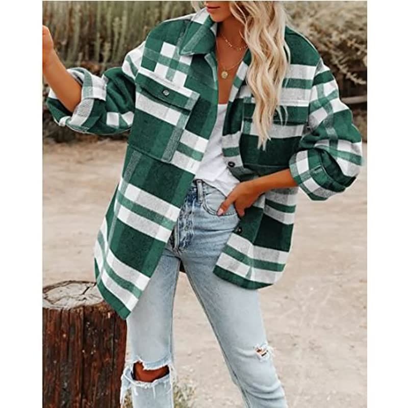 Dames Flanellen Blouse β Katoen, Casual voor Herfst en Winter
