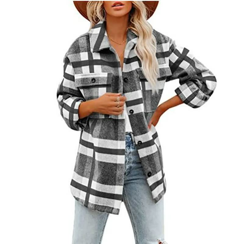 Dames Flanellen Blouse β Katoen, Casual voor Herfst en Winter