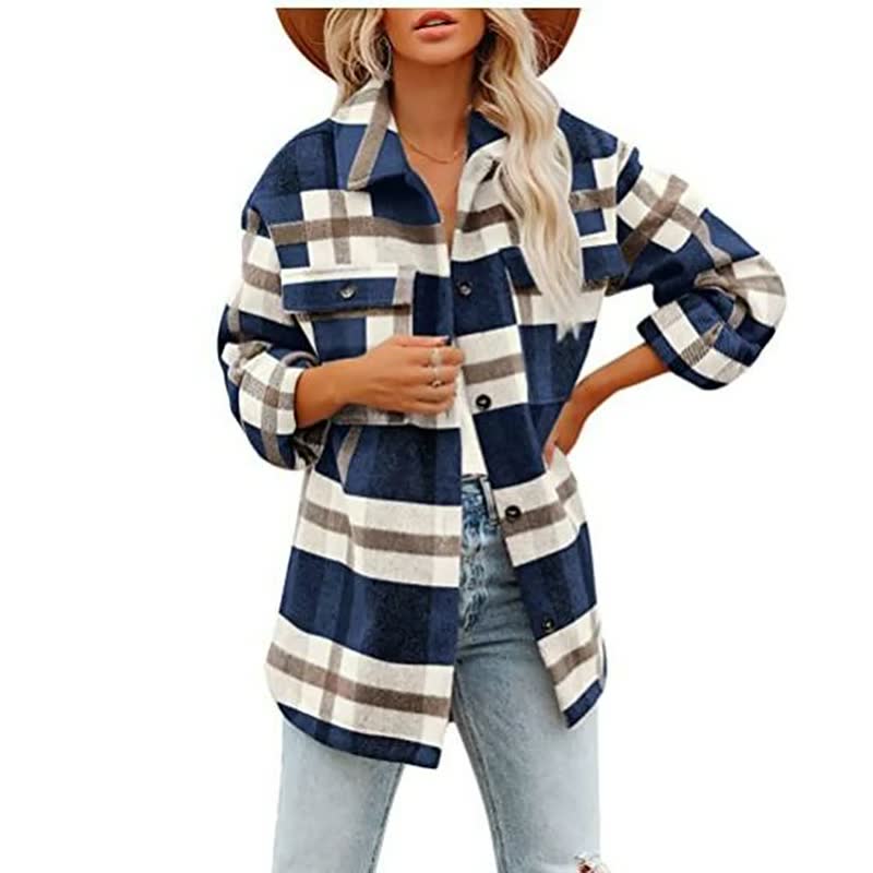 Dames Flanellen Blouse β Katoen, Casual voor Herfst en Winter