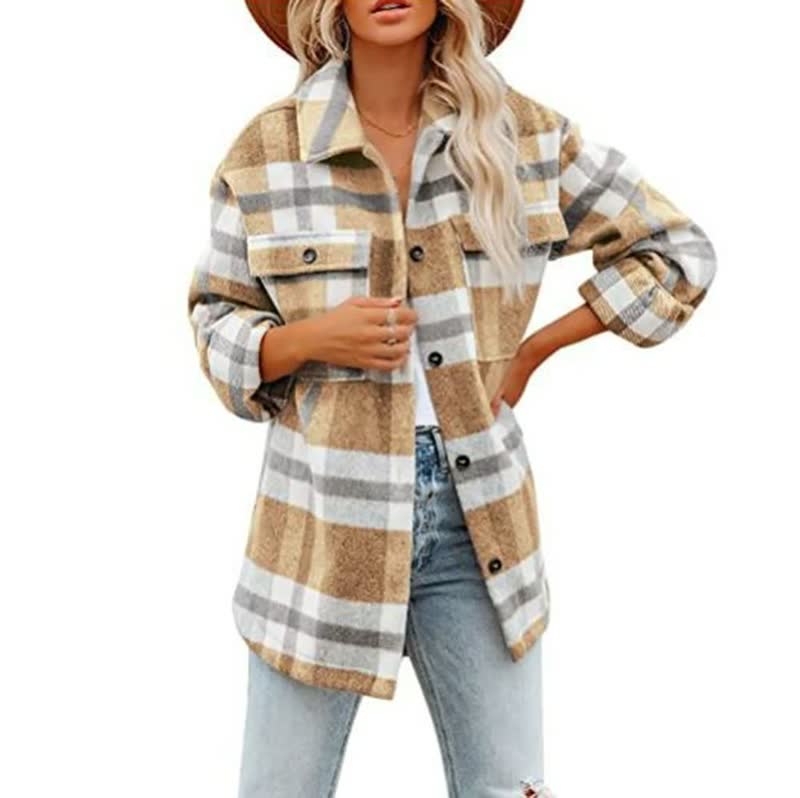 Dames Flanellen Blouse β Katoen, Casual voor Herfst en Winter