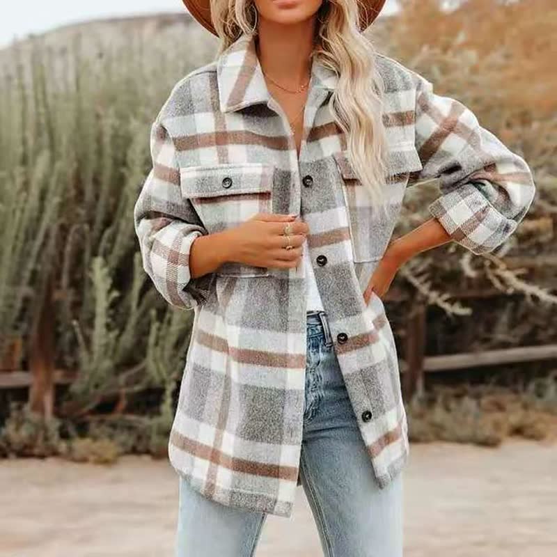 Dames Flanellen Blouse β Katoen, Casual voor Herfst en Winter