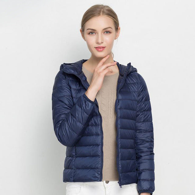 Dames Lichtgewicht Gewatteerde Donsjas – Puffer jas met Donsvulling, Casual Outdoor Tussenjas voor Herfst en Winter