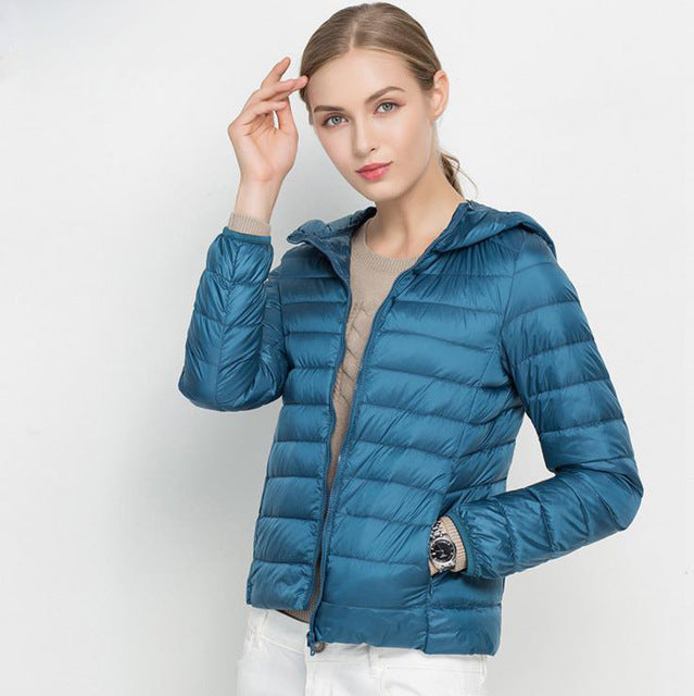 Dames Lichtgewicht Gewatteerde Donsjas – Puffer jas met Donsvulling, Casual Outdoor Tussenjas voor Herfst en Winter