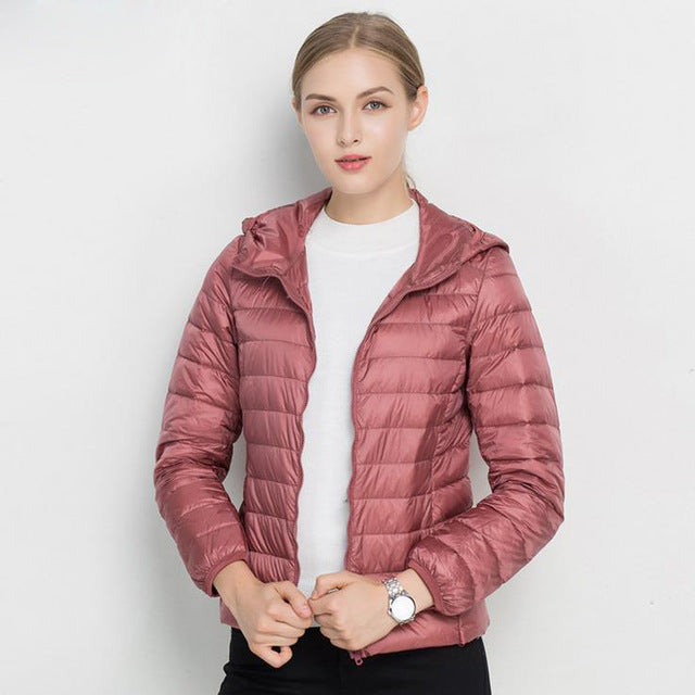 Dames Lichtgewicht Gewatteerde Donsjas – Puffer jas met Donsvulling, Casual Outdoor Tussenjas voor Herfst en Winter