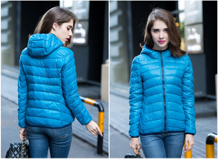 Dames Omkeerbare Lichtgewicht Donsjas – Donsvulling, Gewatteerde Puffer Tussenjas voor Herfst en Lente