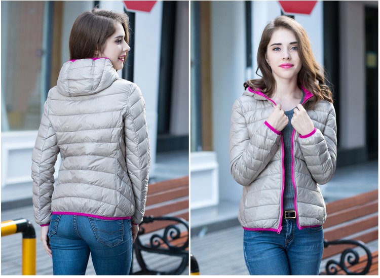 Dames Omkeerbare Lichtgewicht Donsjas – Donsvulling, Gewatteerde Puffer Tussenjas voor Herfst en Lente
