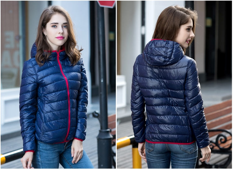 Dames Omkeerbare Lichtgewicht Donsjas – Donsvulling, Gewatteerde Puffer Tussenjas voor Herfst en Lente