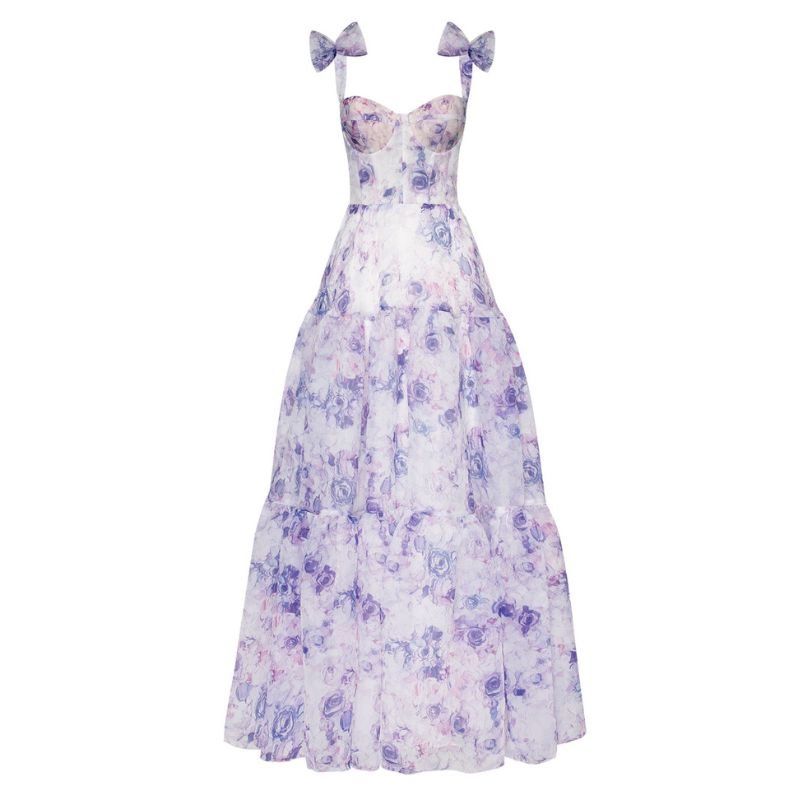 Eliora - Fleurige Jurk met Strikdetails