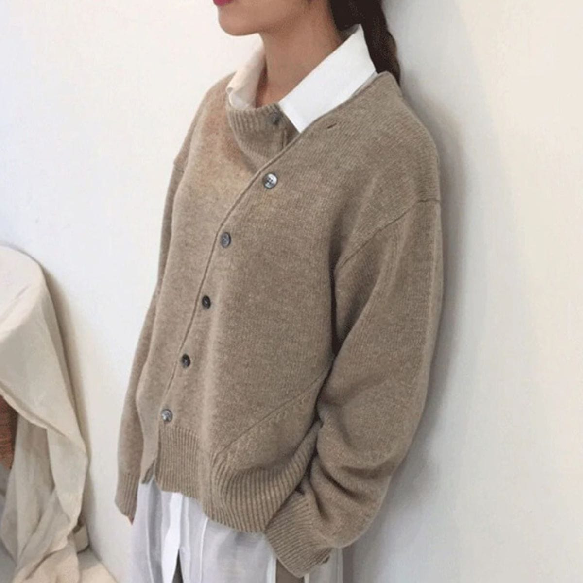 Dames Kasjmier Cardigan met Knoopsluiting – Gebreid Vest