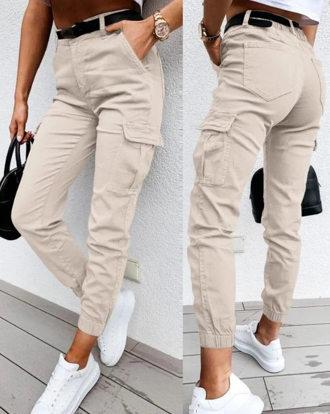 Dames Hoge Taille Cargo Broek β Met Cargozakken, Casual Streetwear
