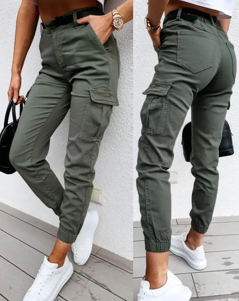 Dames Hoge Taille Cargo Broek β Met Cargozakken, Casual Streetwear