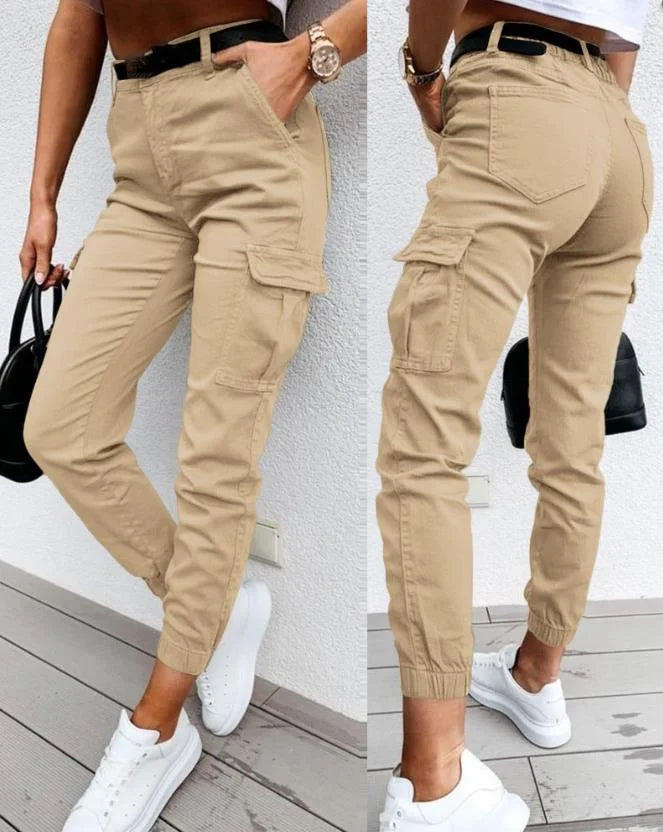 Dames Hoge Taille Cargo Broek β Met Cargozakken, Casual Streetwear