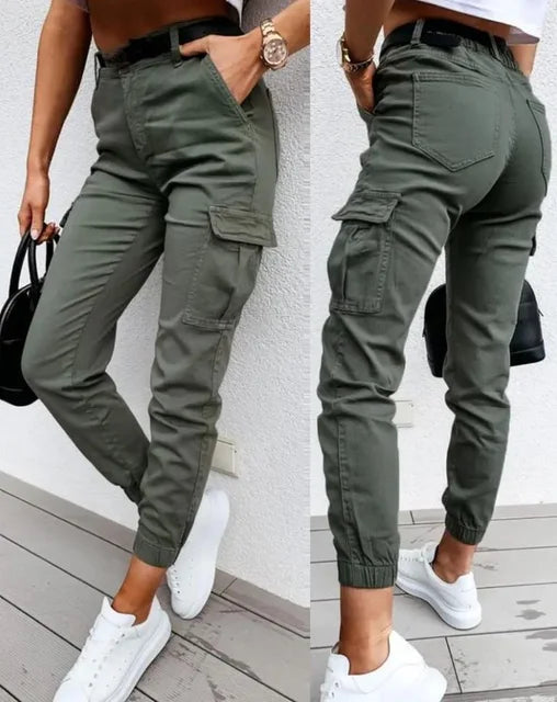 Dames Hoge Taille Cargo Broek β Met Cargozakken, Casual Streetwear