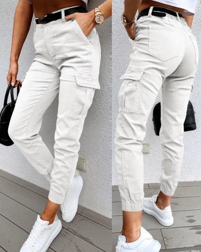 Dames Hoge Taille Cargo Broek β Met Cargozakken, Casual Streetwear