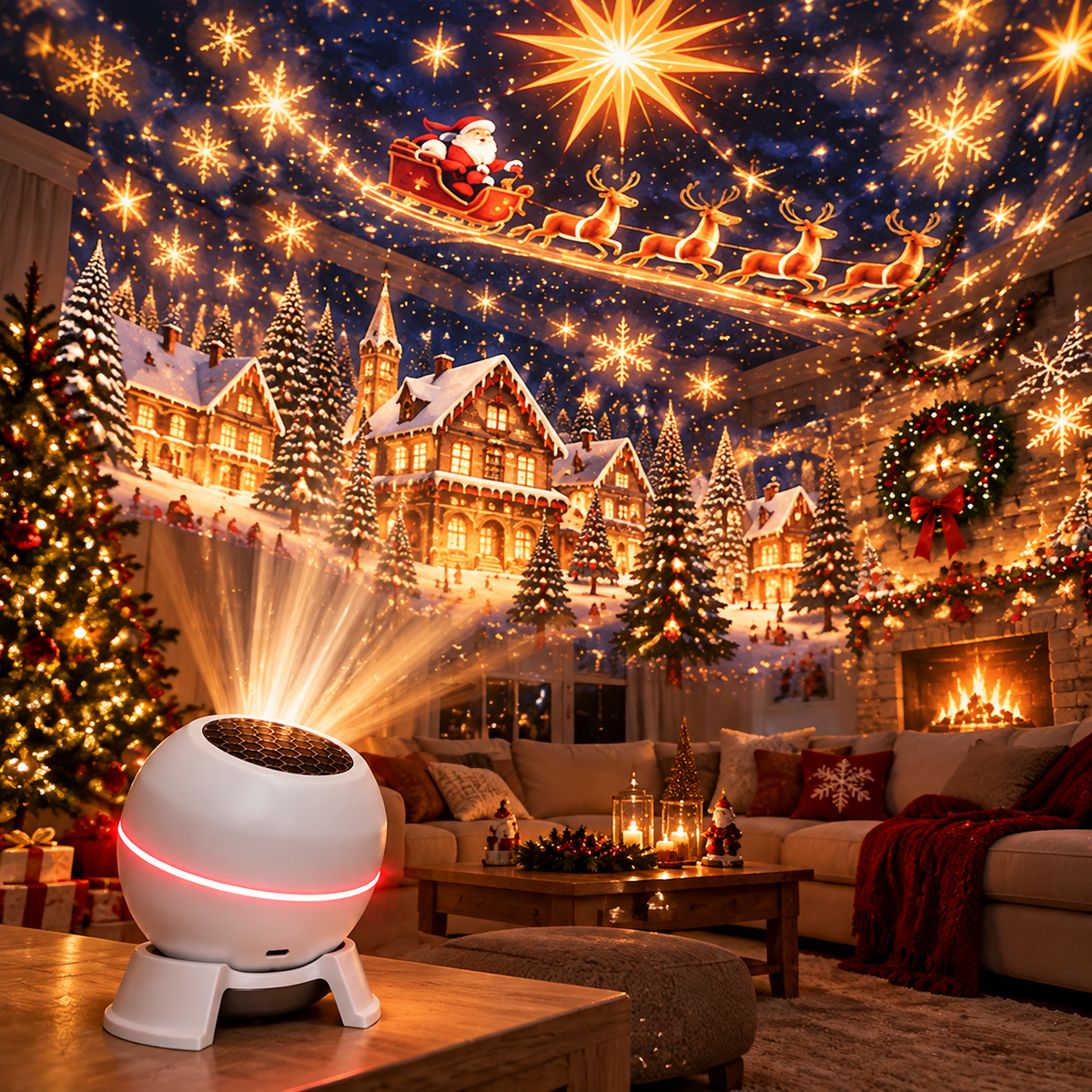 Kerst LED Projector USB met Bewegende Lichtpatronen