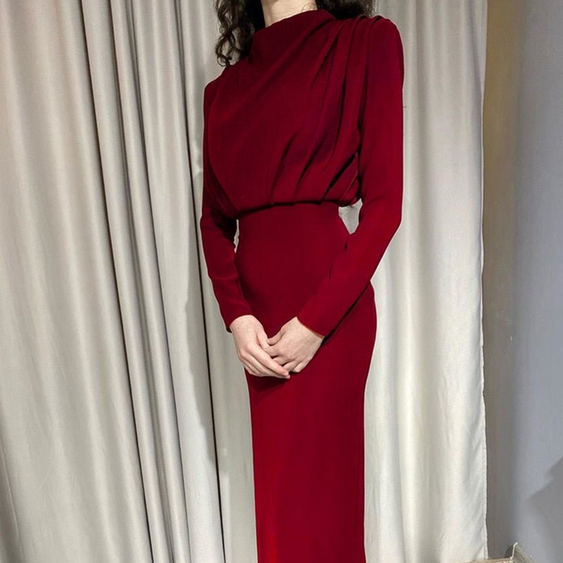 Milena - Elegante Draped Midi Jurk