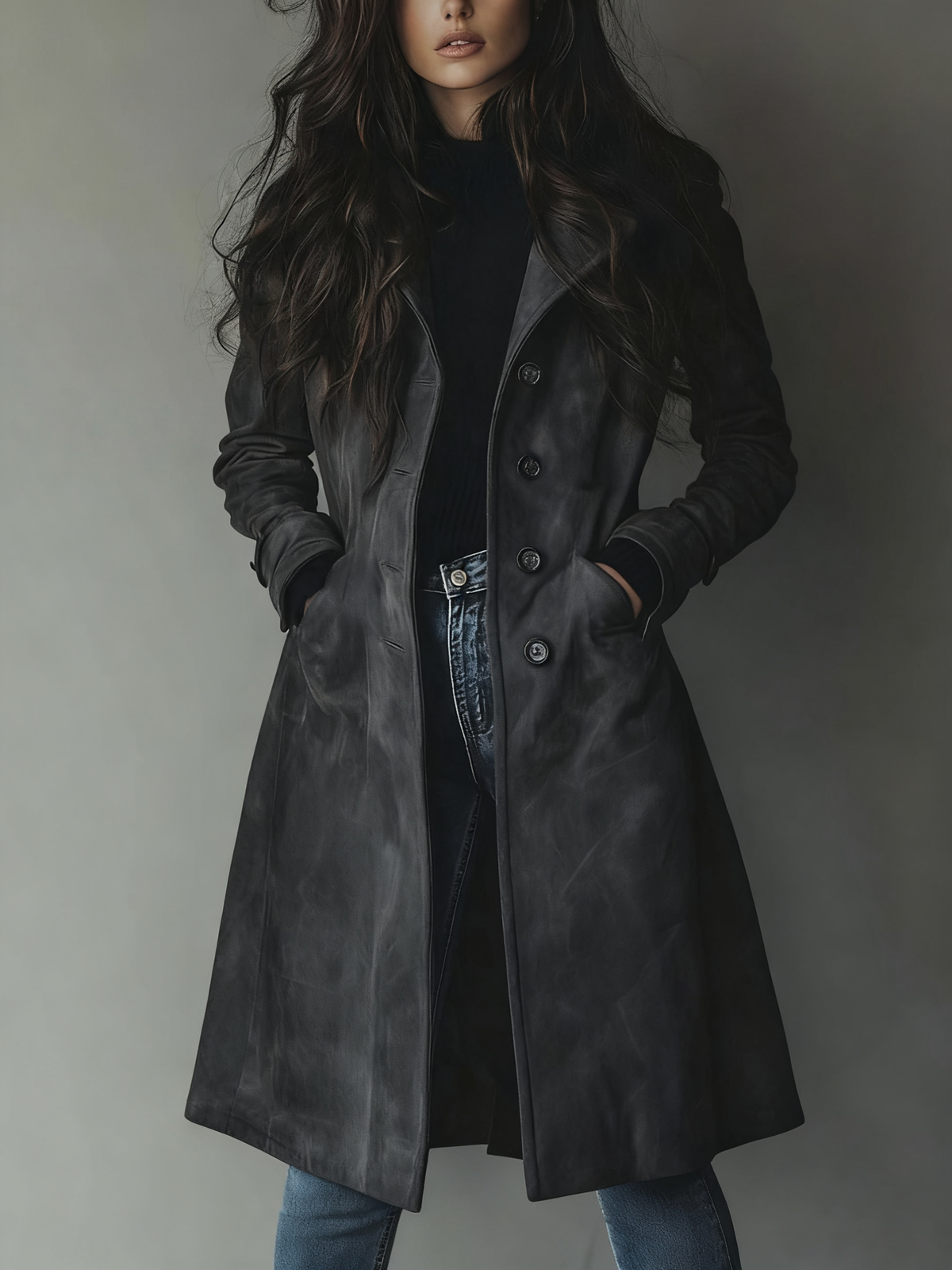 Dames Trenchcoat met Reverskraag en Zijzakken