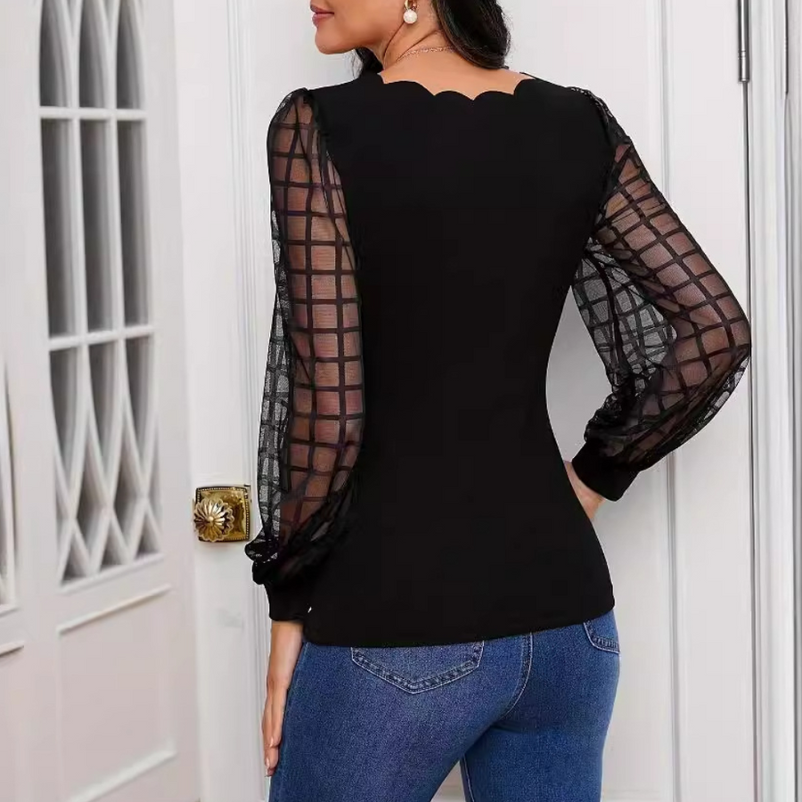 Helisara - Elegante Top met V-Hals en Schulprandjes
