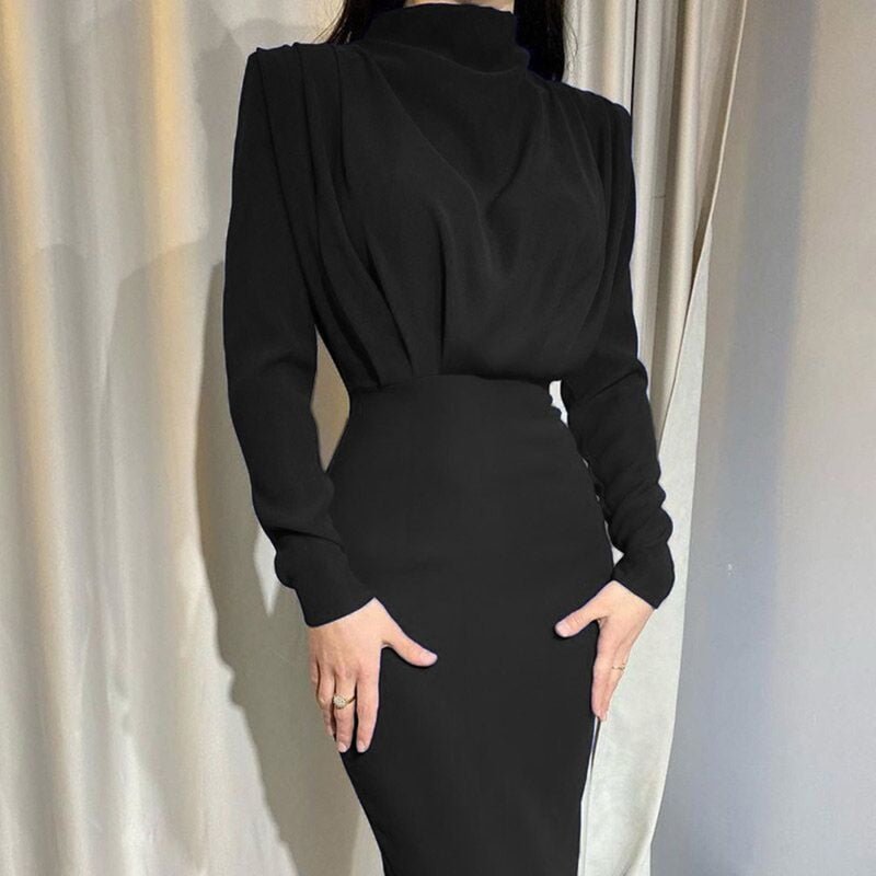 Milena - Elegante Draped Midi Jurk