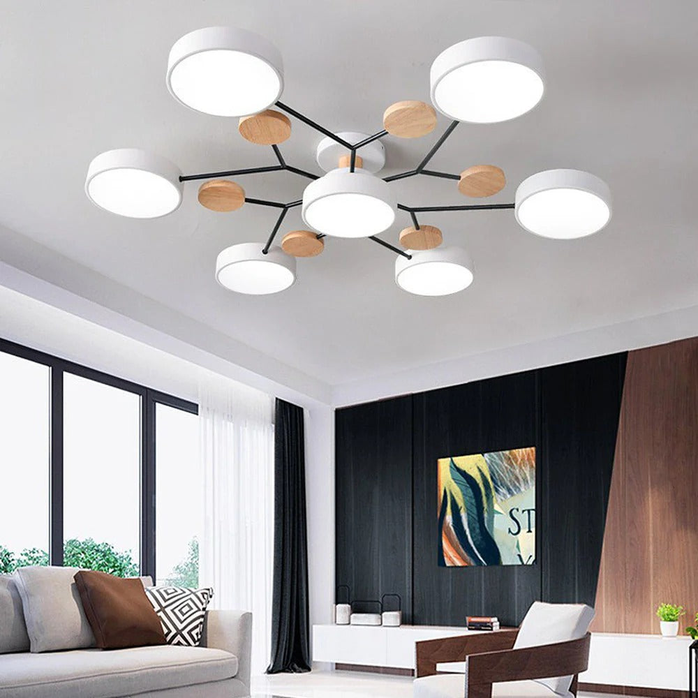 Ronde Plafondlamp IJzer met Acryl LED-lichtpunten