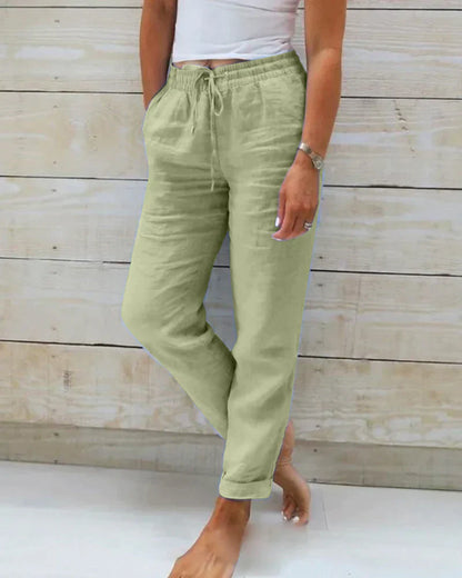 Noémie - Stijlvolle Linnen Broek