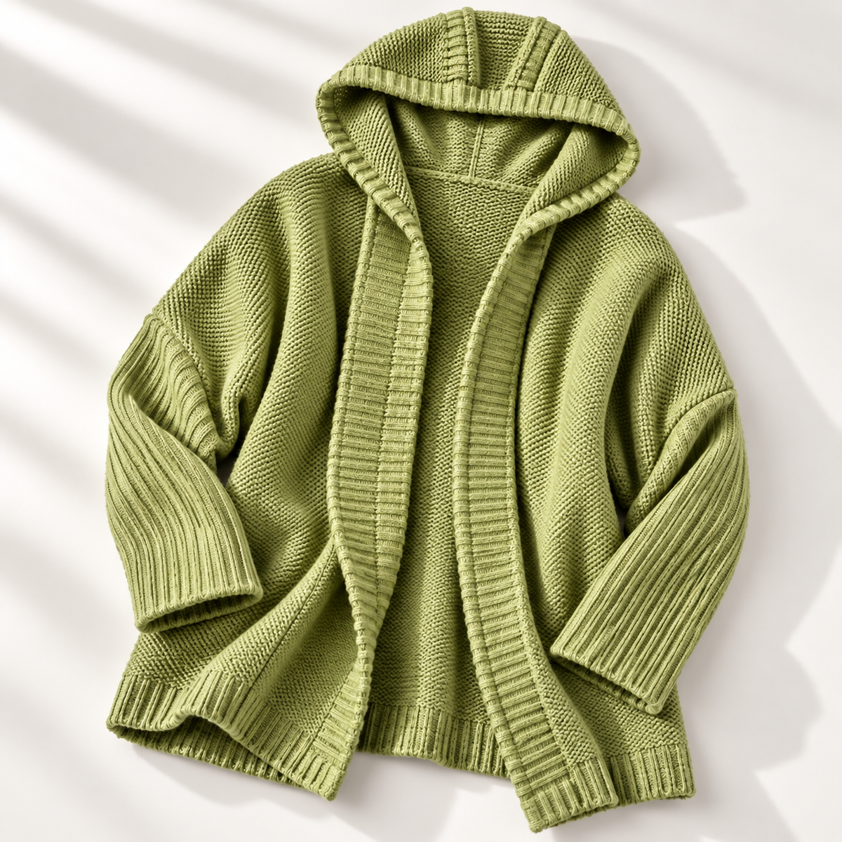 Dames Vest met Capuchon Grof Gebreid Longline Cardigan