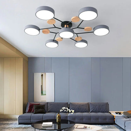 Ronde Plafondlamp IJzer met Acryl LED-lichtpunten