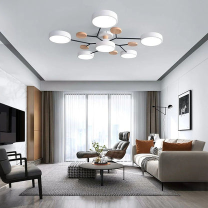 Ronde Plafondlamp IJzer met Acryl LED-lichtpunten
