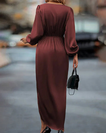 Seraphina - Sophisticated Satin Midi Dress