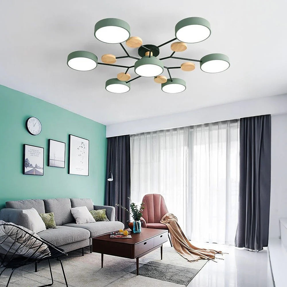 Ronde Plafondlamp IJzer met Acryl LED-lichtpunten