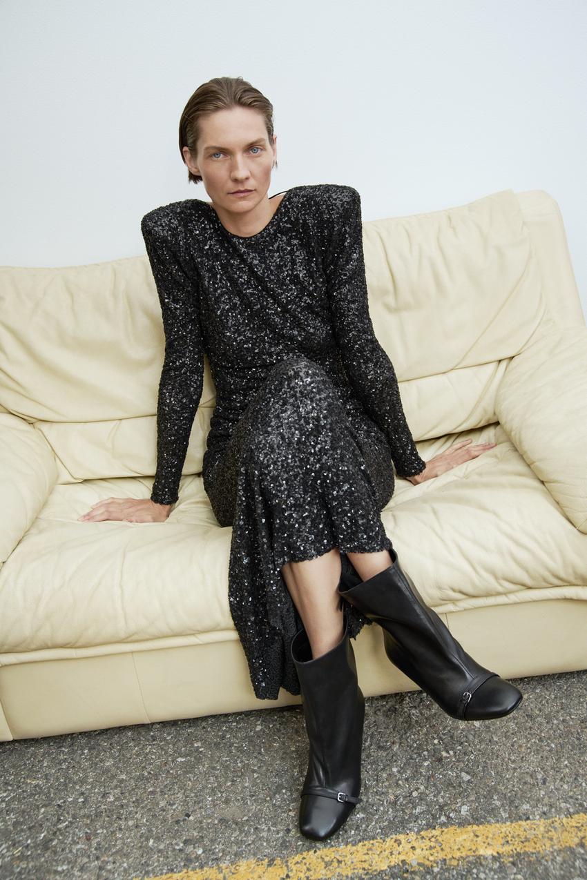 Dames Maxi Jurk – Pailletten, Open Rug, Avondkleding