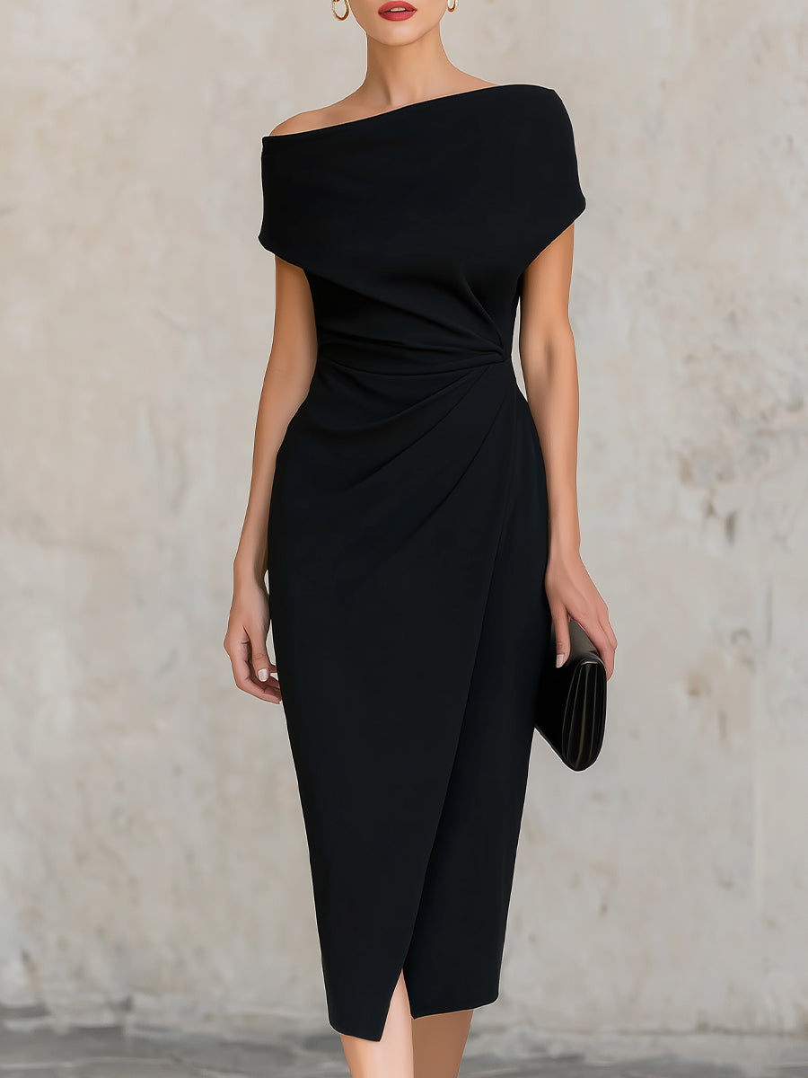Dames Asymmetrische Midi Jurk – Casual, Geschikt voor Lente en Zomer