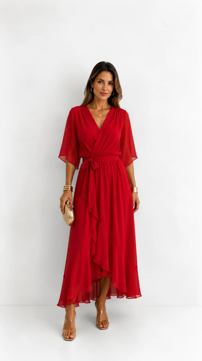 Dames Galajurk Chiffon met Portefeuille-Silhouet