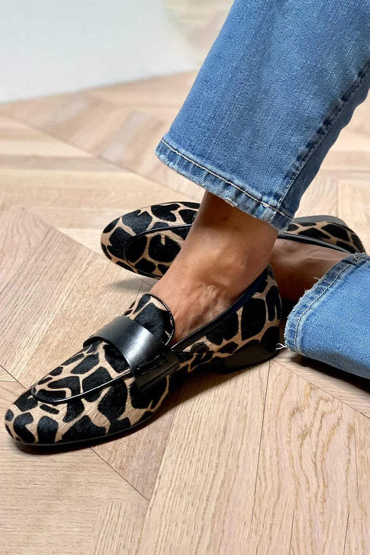 Dames Loafers – Met Dierenprint, Geschikt voor Casual en Dagelijks Gebruik