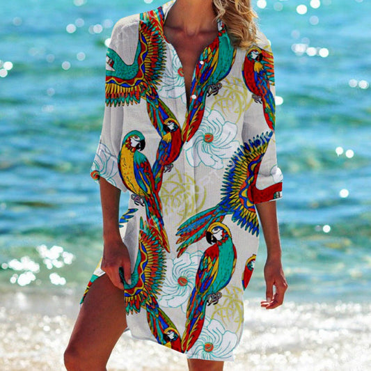 Aleah - Tropische Print Zomerjurk
