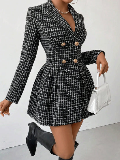 Romi - Trendy V-Hals Rokjasje met Lange Mouwen
