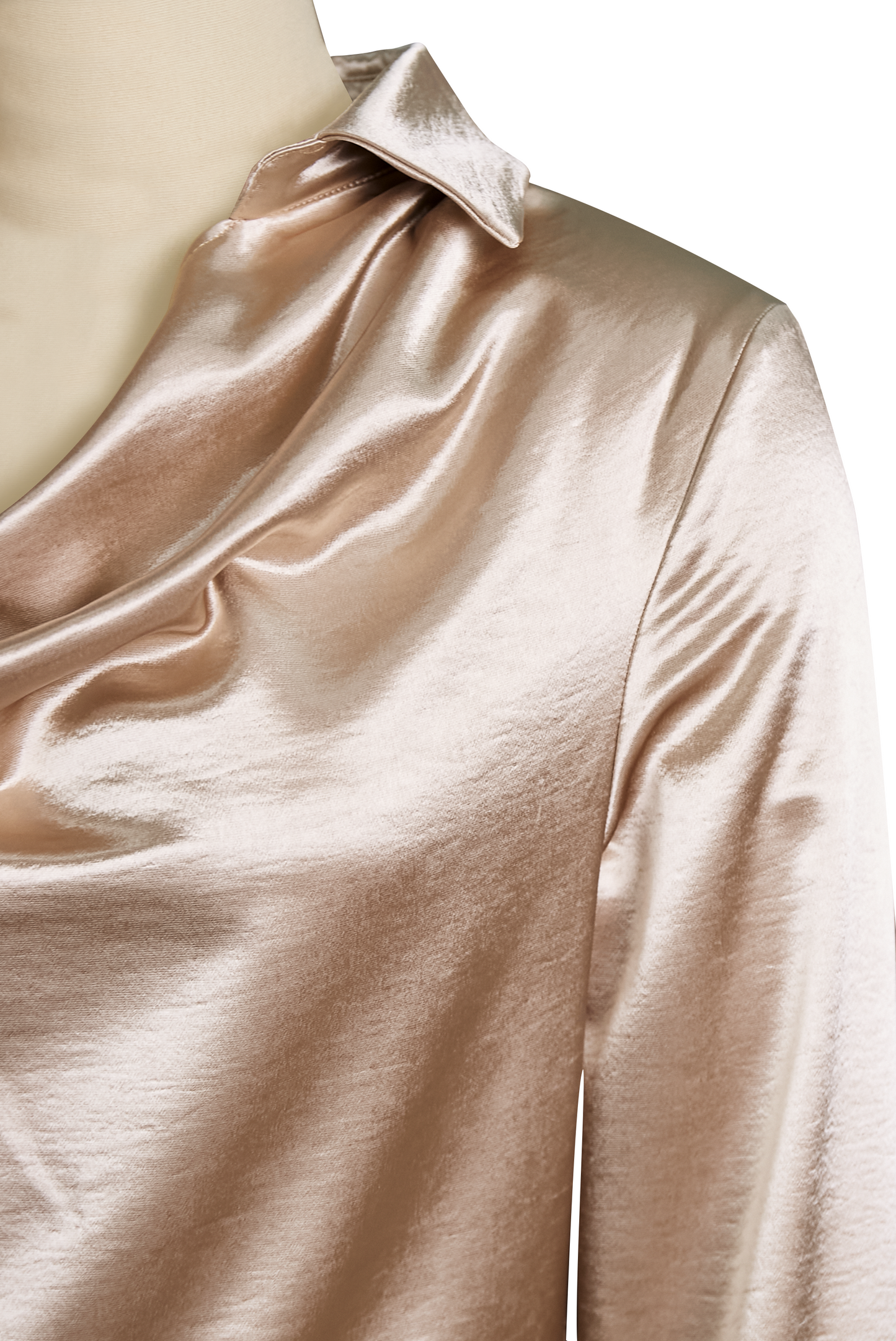 Dames Getailleerde Blouse – Met Draped Halslijn, Geschikt voor Werk en Dagelijks Gebruik