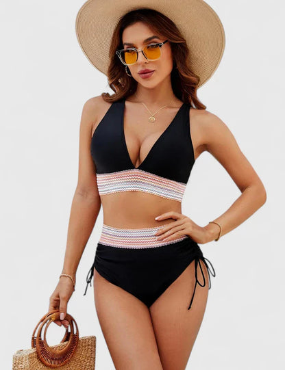 Dames High-Waisted Bikini – Geschikt voor Zomer, Met Verstelbare Bandjes