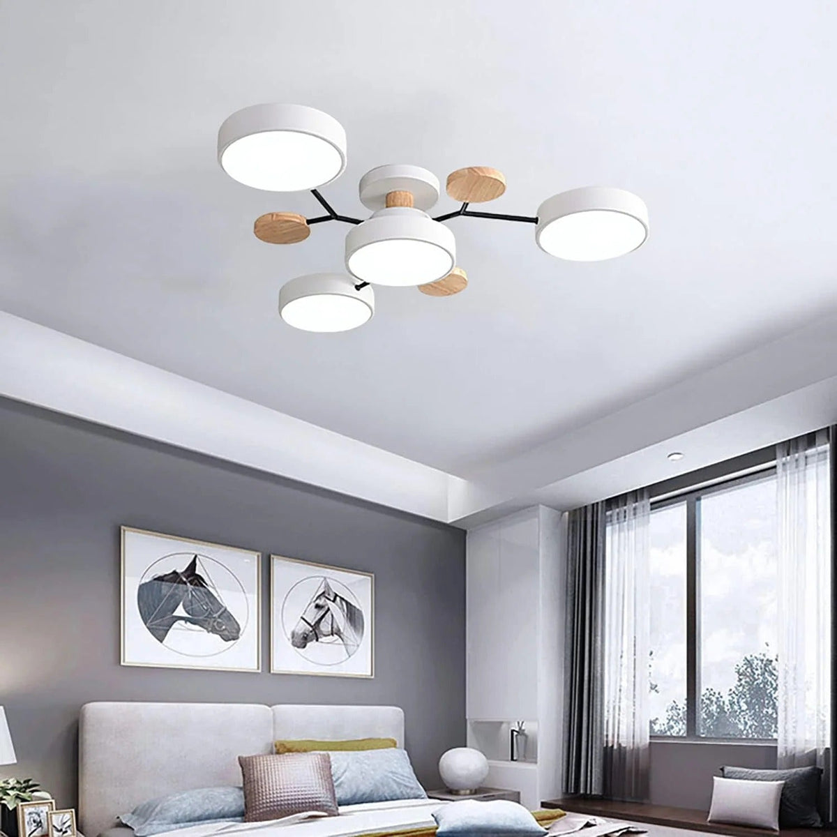 Ronde Plafondlamp IJzer met Acryl LED-lichtpunten