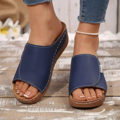 Dames Slip-On Sandalen met Mid-Heel Platform
