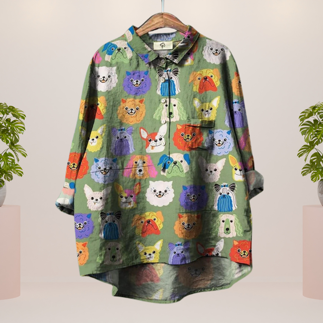 Dames Shirt met Kleurrijke Print