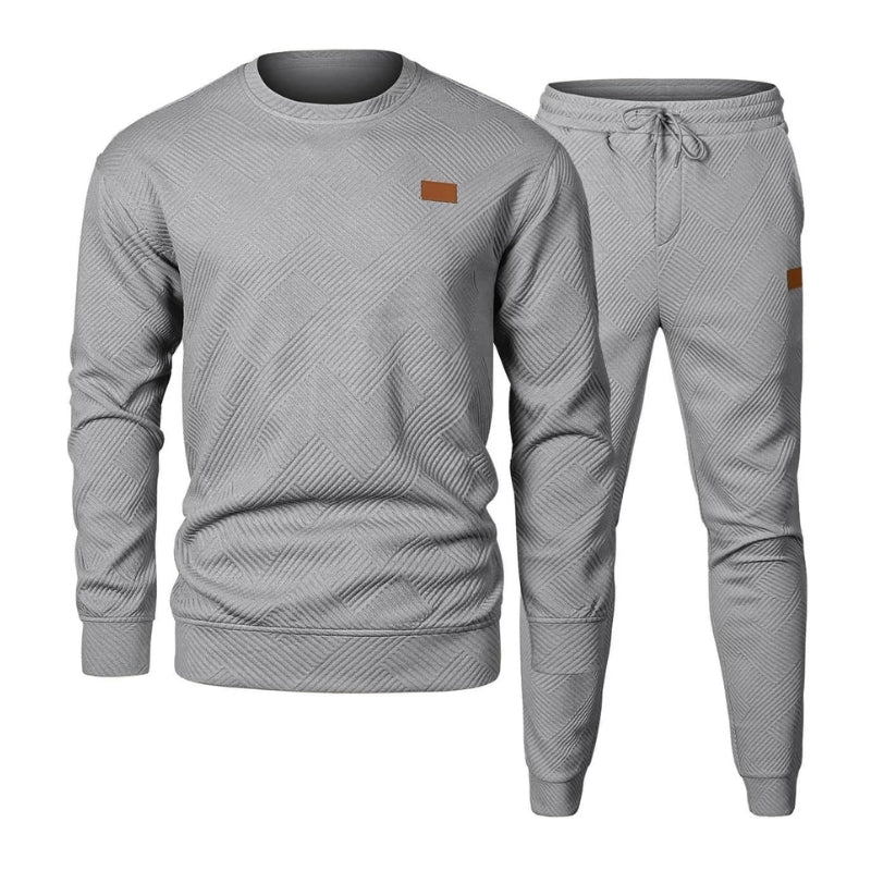 Heren Joggingpak Set Tweedelig – Jacquard Sweater en Broek