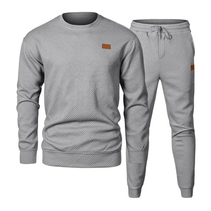 Heren Joggingpak Set Tweedelig – Jacquard Sweater en Broek