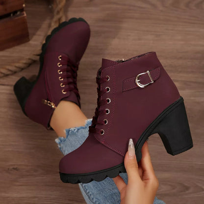 Dames Blokhak Boots – Met Rits, Geschikt voor Casual en Dagelijks Gebruik