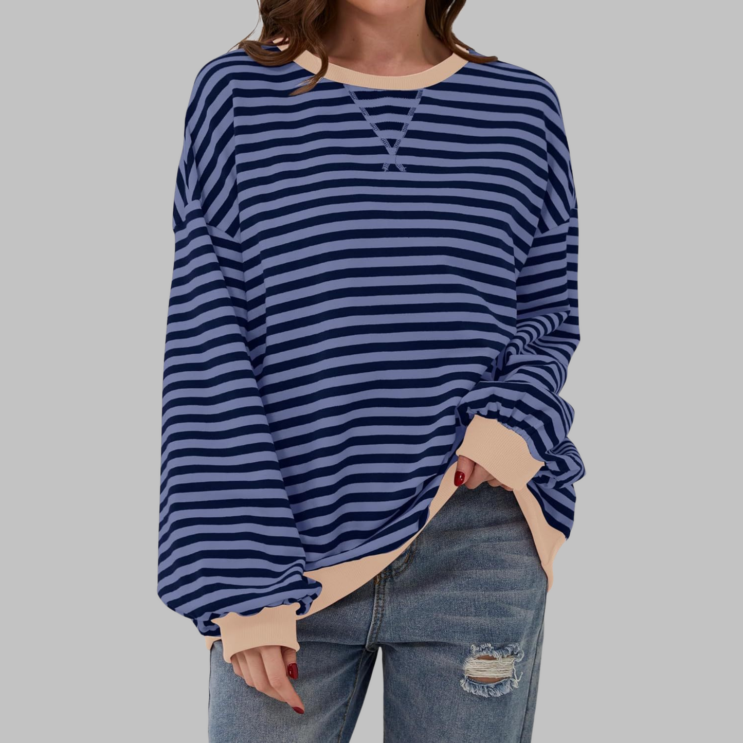 Dames Oversized Sweatshirt – Casual, Lange Mouwen, Ronde Hals, Geschikt voor Dagelijks Gebruik
