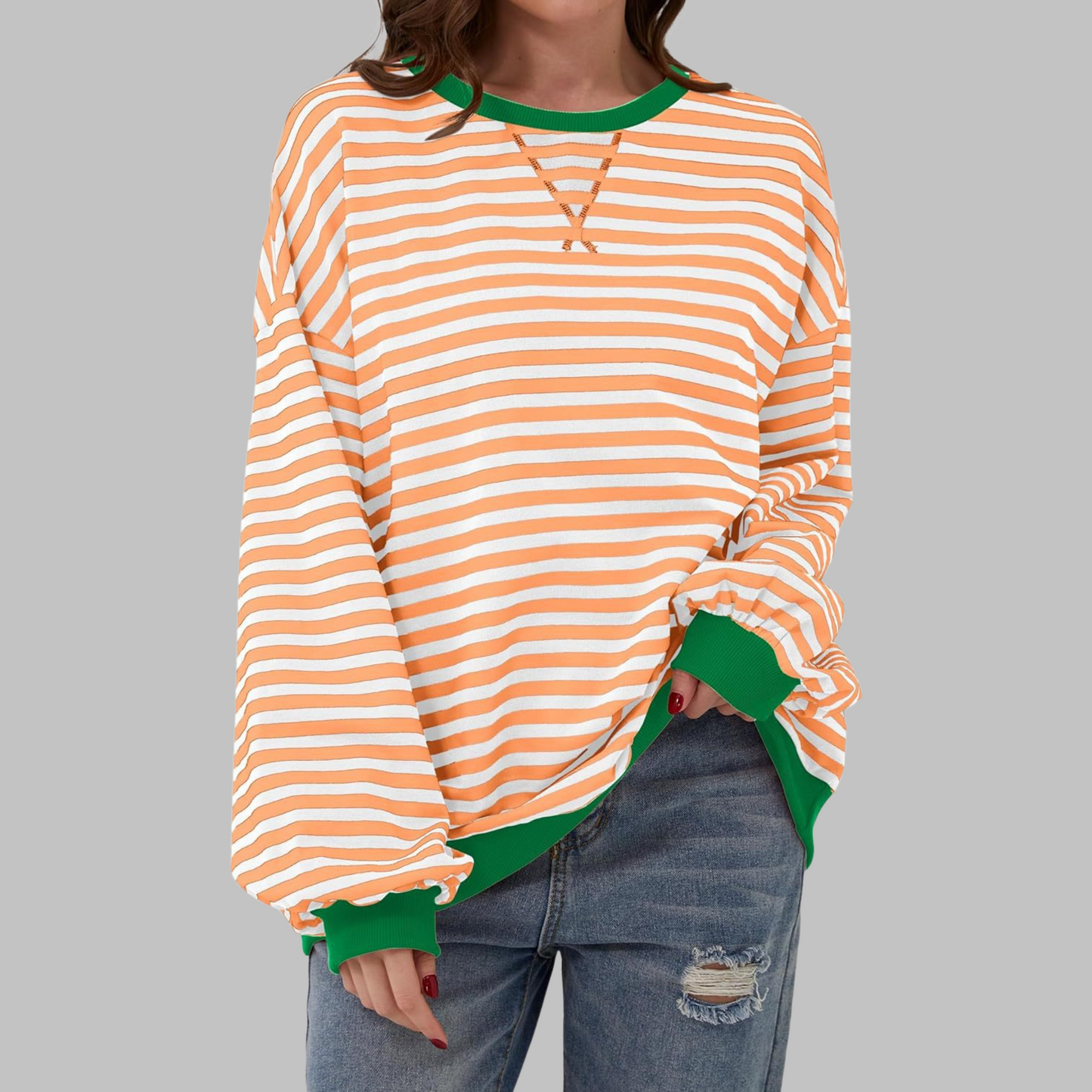 Dames Oversized Sweatshirt – Casual, Lange Mouwen, Ronde Hals, Geschikt voor Dagelijks Gebruik