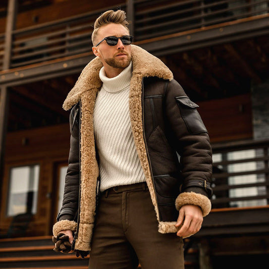 Robert | Men's Shearling Aviator Jacket - Image 1